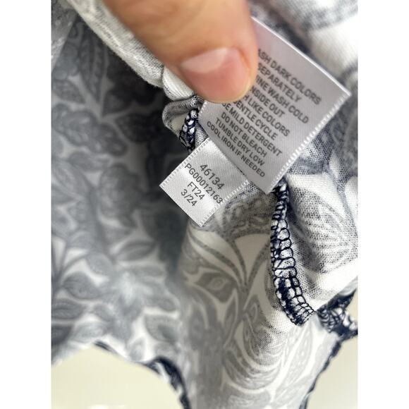 Garnet Hill Asian Wrap Organic Cotton Pajama Short Set Size Medium Cottage Chic - Picture 9 of 15